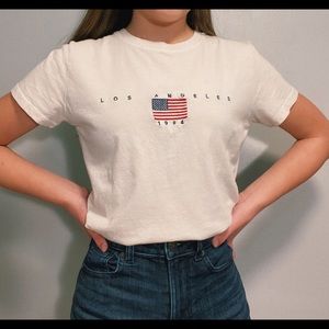 Brandy Melville embroidered Los Angels top